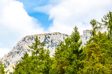 Infant Saeugling mountain and alpine hill peak landscape range mountains and rocks panorama with...