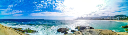 Rio de Janeiro State of Rio de Janeiro Brazil October 23, 2020 Ipanema Beach Tropical Paradise with...