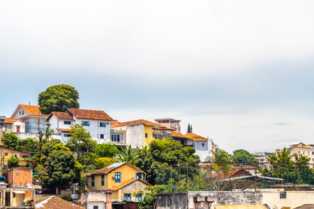 Rio de Janeiro State of Rio de Janeiro Brazil December 12, 2020 City Town Cityscape and Skyline Panorama with Old Houses Buildings Mountain and Blue Cloudy Sky in Brazil.の写真素材