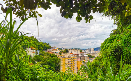 Rio de Janeiro State of Rio de Janeiro Brazil December 10, 2020 City Town Cityscape and Skyline Panorama with Old Houses Buildings Mountain and Blue Cloudy Sky in Brazil.の写真素材