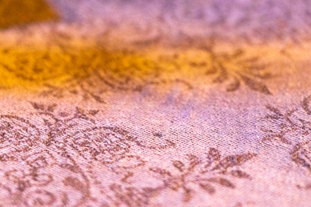 Elegant luxurious satin tablecloth texture in Mir Karelichy District Hrodna Region Belarus.の写真素材