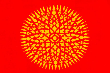 Khon Kaen District Isan Thailand November 06, 2018 Phra Mahathat Kaen Nakhon pagoda style golden buddhist temple Wat Nong Waeng details decoration art in Khon Kaen Isan Thailand.の写真素材