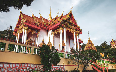 Kathu District Phuket Island Province Thailand October 26, 2025 Suwankeereewong Temple wat golden Buddhist temples palace building house in Patong Beach Phuket Island Southern Thailand.の写真素材