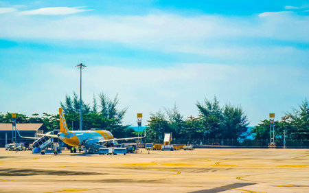 Thalang District Phuket Province Thailand December 29, 2025 Scoot airplanes plane airplane takes off...