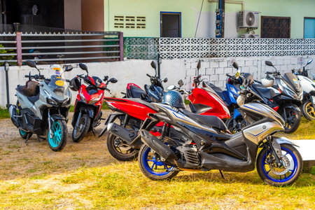Kathu District Phuket Island Province Thailand January 19, 2026 Motorcycles motorcycle mopeds moped...