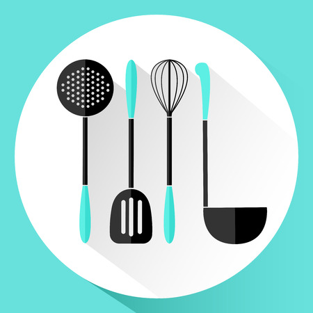 Kitchen utensils. Icon in flat style. Vector illustration.のイラスト素材