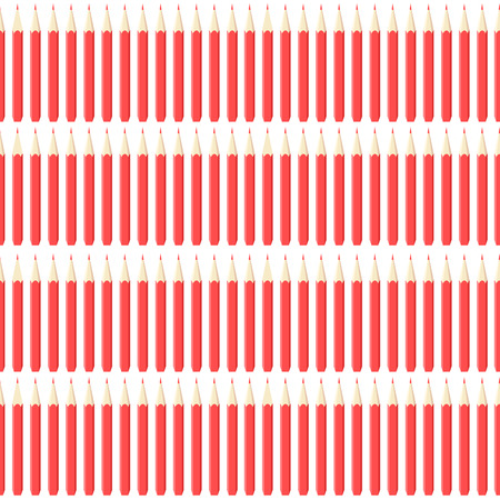 Seamless pattern with red pencils. Children's bright pattern.のイラスト素材