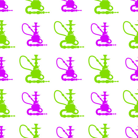 Seamless pattern with hookahs. Shisha. Vector illustration