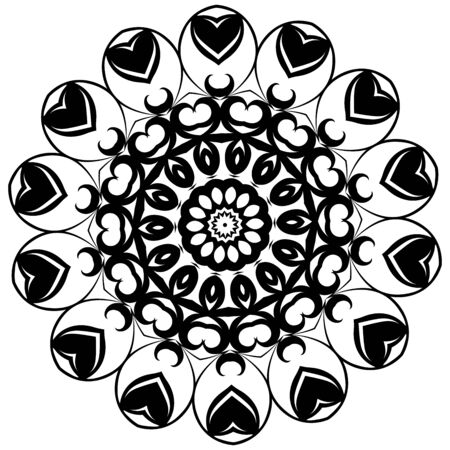 Mandala. Ethnic decorative elements. Vintage decorative elements. Oriental pattern illustration. Islam, Arabic, Indian, turkish pakistan chinese ottoman motifsのイラスト素材