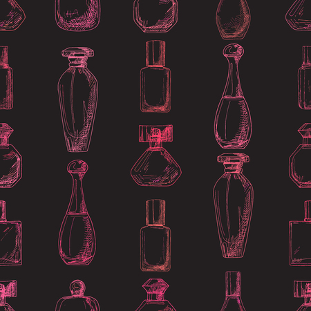 Pattern with perfume bottles.のイラスト素材