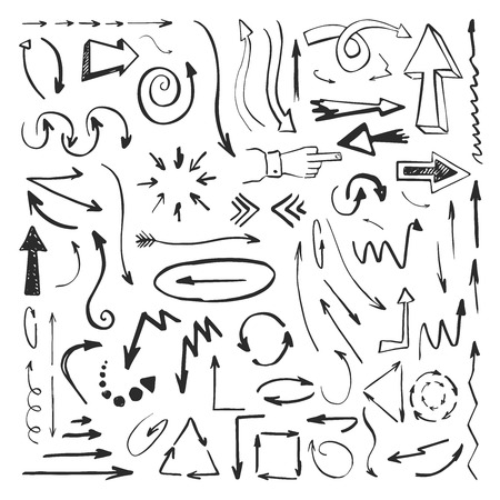 Set of different signs, arrows, pointers.のイラスト素材