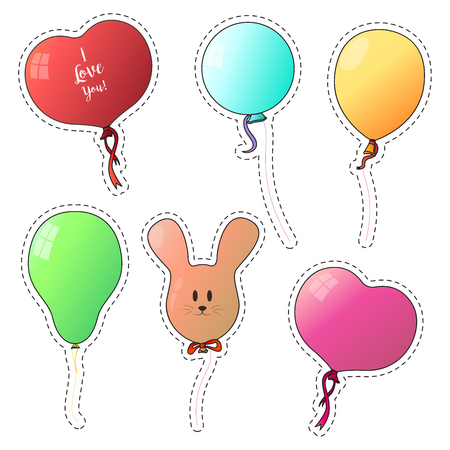 Set of stickers. Other balloons isolate on a white background.のイラスト素材