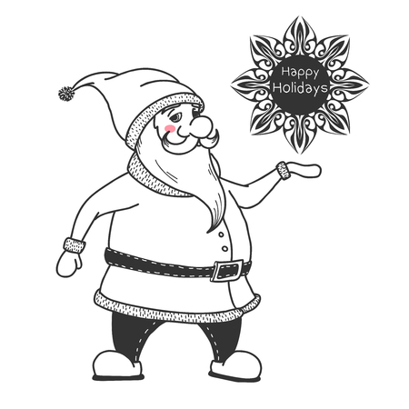Santa Claus. Vector illustrations in sketch styleのイラスト素材