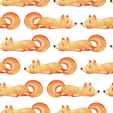 Seamless pattern with lazy fox. Lazy animal.の写真素材