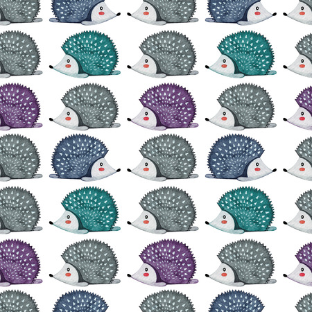 Seamless pattern with llazy hedgehog. Lazy animal.の写真素材