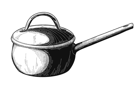 Saucepan isolated on white background. Vector illustrationのイラスト素材