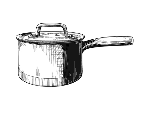 Saucepan isolated on white background. Vector illustrationのイラスト素材