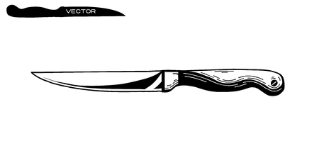 Sketch knife isolated on white background. Vector illustrationのイラスト素材