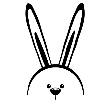 Sketch rabbit ears with a muzzle. Easter bunny. Vectorのイラスト素材