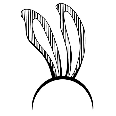 Sketch of the ears of the Easter bunny. Vector.のイラスト素材