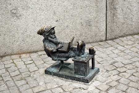 Poland, Wroclaw - April 2018: Wroclaw Dwarfs - Programmer dwarf.のeditorial素材