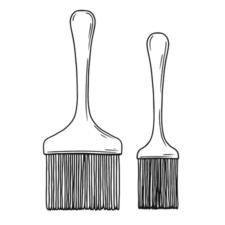 Sketch silicone baking brush isolated on white background. Vector illustrationのイラスト素材