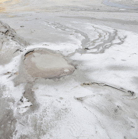 Erupting Mud Volcanoes (Vulcanii Noroiosi) in Berca. Buzau, Romania.