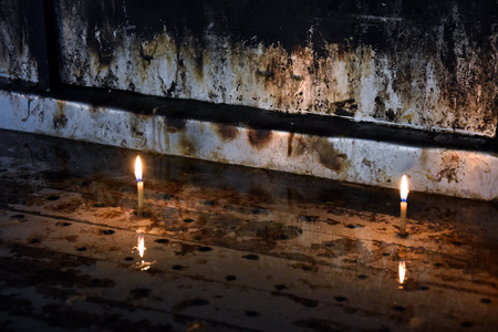 Burning candles in Orthodox church. Eastern Orthodox tradition.の写真素材