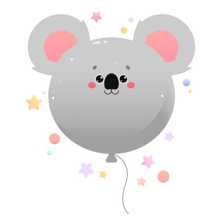Balloon Cute Kawaii Koala, Koala Bear. Animal isolated on a white background. Vector illustrationのイラスト素材