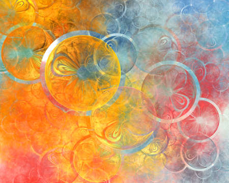Digitally generated image made of colorful fractalの写真素材