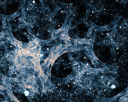 Digitally generated image made of colorful fractal to serve as backdrop for projects related to...
