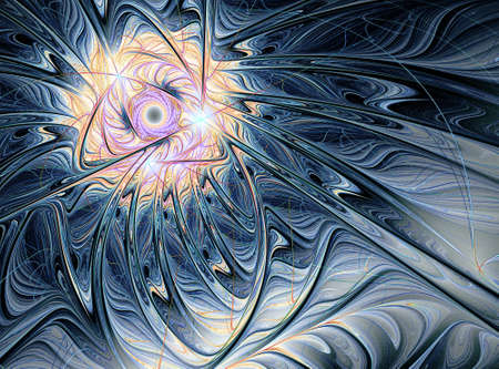 Digitally generated image made of colorful fractal to serve as backdrop for projects related to fantasy, creativity, imagination, art and web design.の写真素材