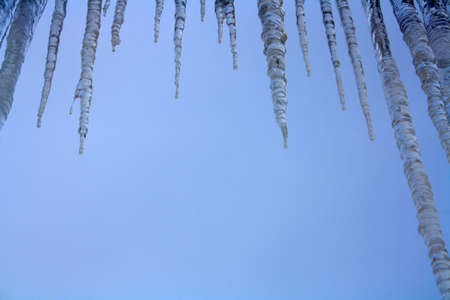 icicles on a background of the skyの写真素材