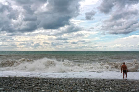 storm at seaの写真素材