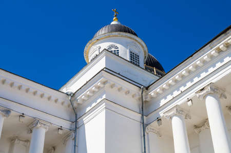 Russia  Holy Resurrection Cathedral on the background of blue sky の写真素材