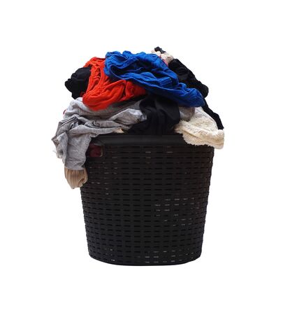 laundry  basset full of clothes isolated closeupの写真素材