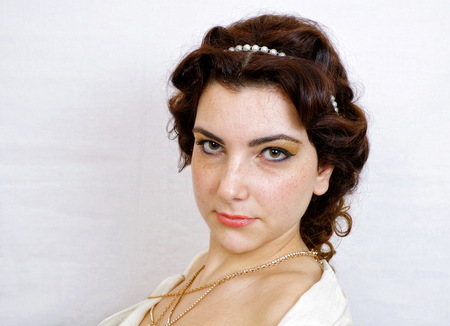 Young beautiful greek looking girlの写真素材