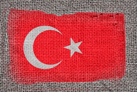 Turkish flag  printed on fabricの写真素材