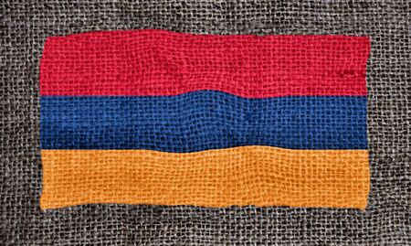 Armenian flag printed ot fabricの写真素材
