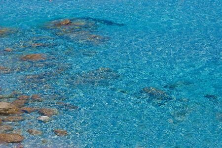 Rock in sea shore, Sardinia, Italyの写真素材