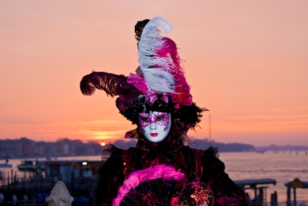 Carnival mask a at dawn in Venice, Italyのeditorial素材