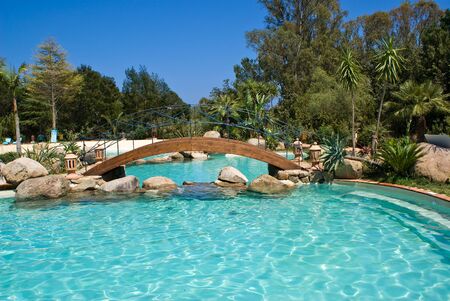 View of a beautiful swimming pool in Italyのeditorial素材