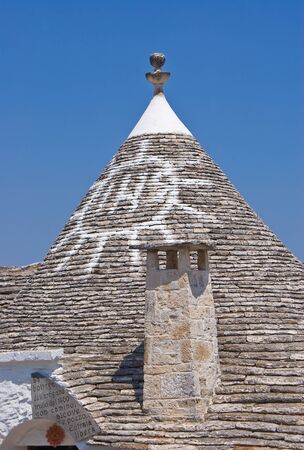 Limestone dwelling with dome  trullo  in Alberobello, Apulia  Italy のeditorial素材