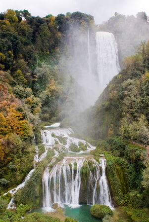 The three jumps of Marmore waterfalls in Umbria; Italyの写真素材