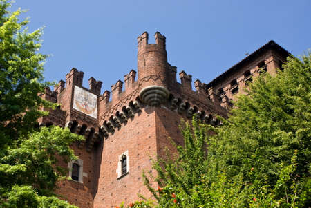 Tower and rock in the medieval village of Turin, Italyのeditorial素材