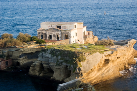 Island of the Gaiola in the archaeological and nature Park of Pausilypon, Naples in Italyの写真素材