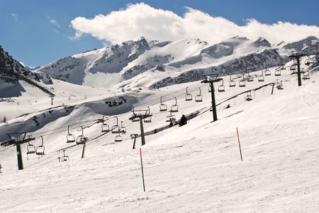 Details of a cable car on the ski areaの写真素材
