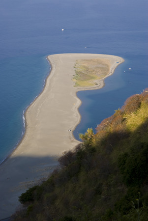 View from the top of the nature reserve of Marinello, Sicily in Italyのeditorial素材