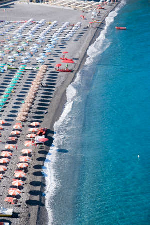 View of an equipped beach, Italyの写真素材