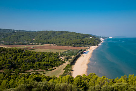 Beach on the coastline in Apulia, Italyの写真素材